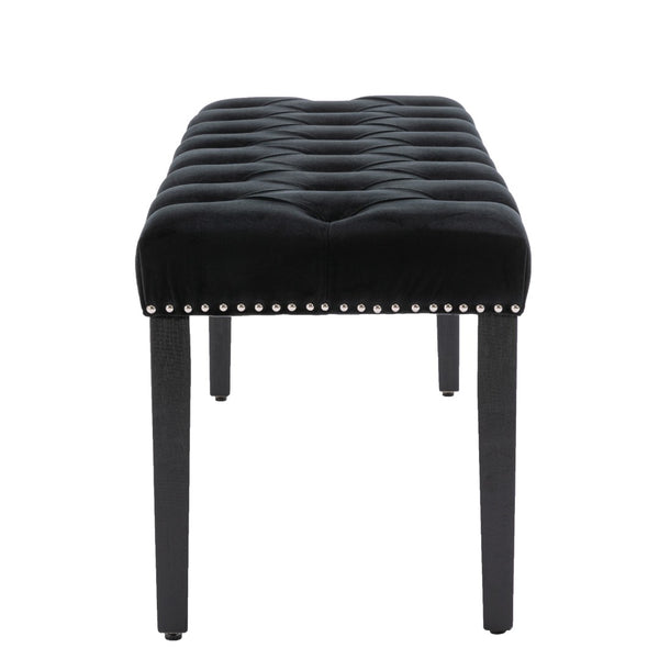 English Elm Heng Ming Button Tufted Velvet Accent Bench with Solid Wood Legs for Bedroom Entryway W212P448955