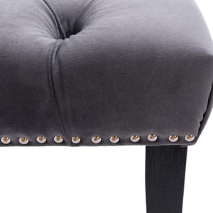 English Elm Heng Ming Velvet Tufted Bench with Rubberwood Legs for Bedroom Entryway Footrest W212P448958