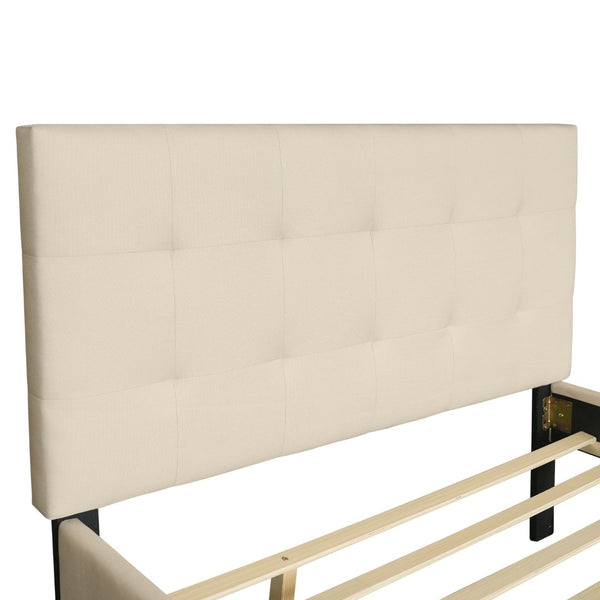English Elm Hengming Full Platform Bed Linen Upholstered Headboard Pine Frame with Pull Out Trundle W212P465316