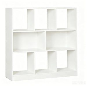 English Elm Eight Tier Open Grid Bookshelf Matte Black Freestanding Display for Modern Interiors W2139P512204