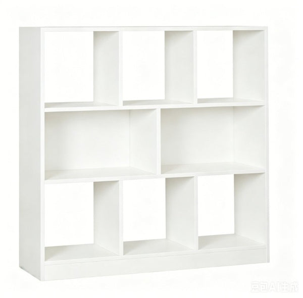 English Elm Eight Tier Open Grid Bookshelf Matte Black Freestanding Display for Modern Interiors W2139P512204