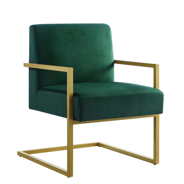 English Elm Fashion Velvet Accent Chair Gold Metal Base Glamorous Sculptural Living Room Seat Jade W2186P251458
