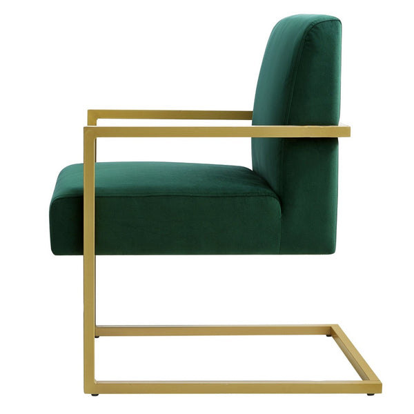 English Elm Fashion Velvet Accent Chair Gold Metal Base Glamorous Sculptural Living Room Seat Jade W2186P251458