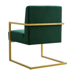 English Elm Fashion Velvet Accent Chair Gold Metal Base Glamorous Sculptural Living Room Seat Jade W2186P251458
