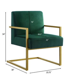 English Elm Fashion Velvet Accent Chair Gold Metal Base Glamorous Sculptural Living Room Seat Jade W2186P251458
