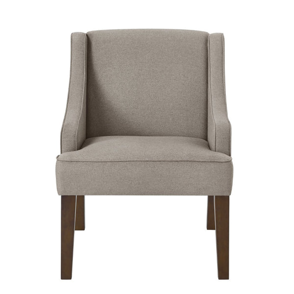 English Elm Mid Century Modern Wingback Armchair Linen Upholstery Splayed Wood Legs Lounge Seat Linen W2186P481730