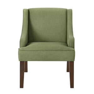English Elm Mid Century Modern Wingback Armchair Linen Upholstery Splayed Wood Legs Lounge Seat Lime Green W2186P481733