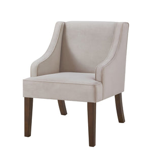 English Elm Mid Century Modern Velvet Wingback Armchair with Splayed Wood Legs for Living Room Taupe W2186P481735