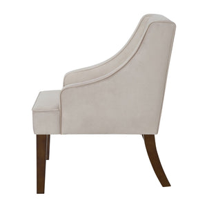 English Elm Mid Century Modern Velvet Wingback Armchair with Splayed Wood Legs for Living Room Taupe W2186P481735