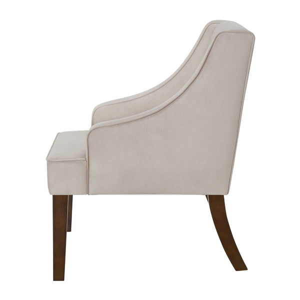 English Elm Mid Century Modern Velvet Wingback Armchair with Splayed Wood Legs for Living Room Taupe W2186P481735