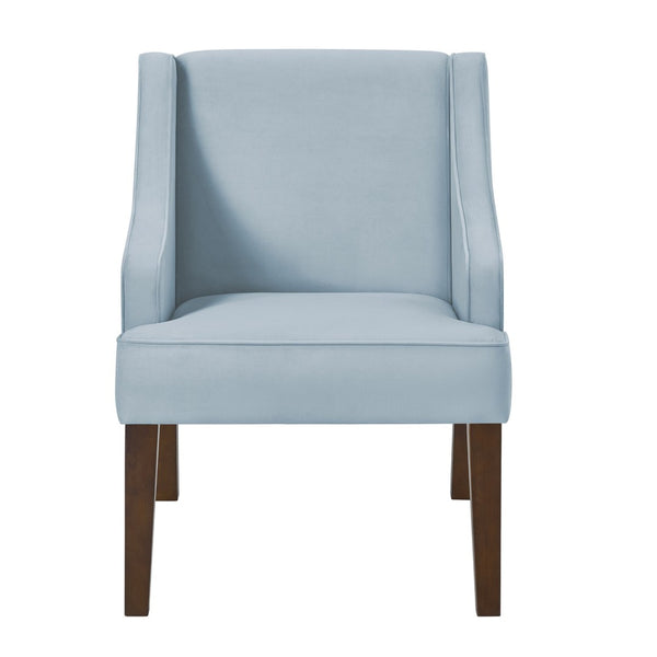 English Elm Mid Century Modern Velvet Wingback Armchair with Splayed Wood Legs for Living Room Seaglass W2186P481736