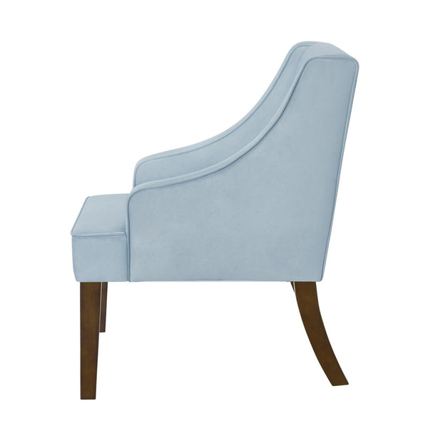 English Elm Mid Century Modern Velvet Wingback Armchair with Splayed Wood Legs for Living Room Seaglass W2186P481736