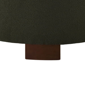 English Elm Round Boucle Fabric Ottoman with Reversible Flip Top Hidden Storage and Wooden Legs Dark Green W2186P487081