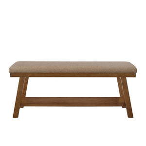 English Elm Linen Upholstered Storage Bench Padded Seat Open Shelf Bedroom Entryway Modern Linen W2186P487601