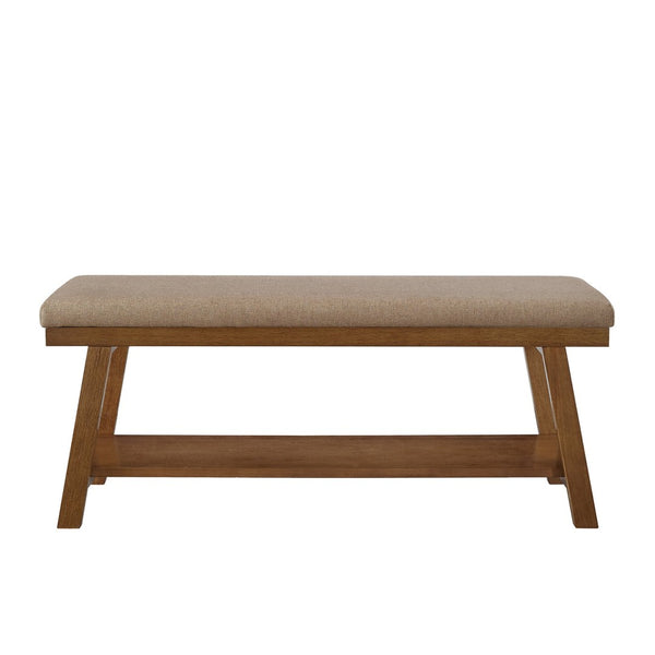 English Elm Linen Upholstered Storage Bench Padded Seat Open Shelf Bedroom Entryway Modern Linen W2186P487601
