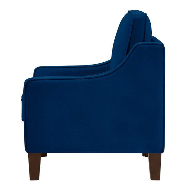 English Elm 2-Seater Velvet Loveseat with Spring Cushions Rubber Wood Legs and Washable Covers Navy W2186P516663