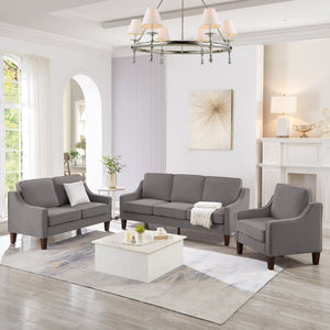 English Elm 2-Seater Velvet Loveseat with Spring Cushions Rubber Wood Legs and Washable Covers Dark Gray W2186P516665