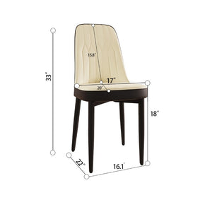 English Elm 63 Inch Cream MDF Dining Table Set with PU Leather Chairs and Black Metal Legs Beige+Cream - A W2189S00436