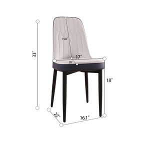 English Elm 63 Inch Cream MDF Dining Table Set with PU Leather Chairs and Black Metal Legs Blue+Cream,White W2189S00438