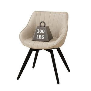 English Elm A Set of Four Mid-Century PU Upholstered Dining Chairs with Matte Black Metal Legs W2189S01095