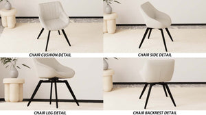 English Elm A Set of Four Mid-Century PU Upholstered Dining Chairs with Matte Black Metal Legs W2189S01095