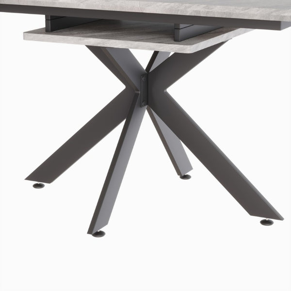 English Elm 62.4 Inch Extendable MDF Dining Table Set Seating 8 with Padded Chairs Metal Legs W2189S01110