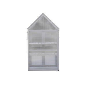English Elm Mini Cedar Greenhouse with Vented Roof Adjustable Shelves for Patio Balcony Garden W21966788