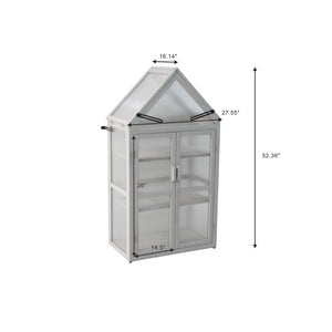English Elm Mini Cedar Greenhouse with Vented Roof Adjustable Shelves for Patio Balcony Garden W21966788