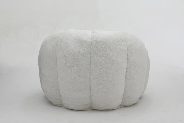 English Elm Sofa Bean Bag Chair Faux Fur Memory Foam Oversized Lounge Seat for Game Bedroom White W2200P239876