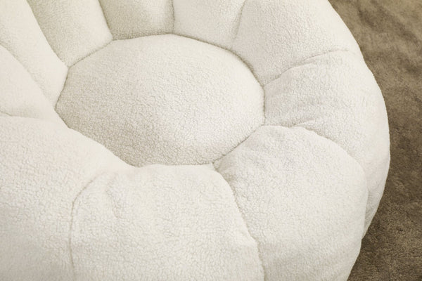 English Elm Sofa Bean Bag Chair Faux Fur Memory Foam Oversized Lounge Seat for Game Bedroom White W2200P239876