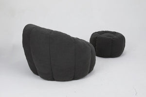 English Elm Sofa Bean Bag Chair Faux Fur Memory Foam Oversized Lounge Seat for Game Bedroom Dark Gray W2200P239877