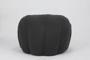 English Elm Sofa Bean Bag Chair Faux Fur Memory Foam Oversized Lounge Seat for Game Bedroom Dark Gray W2200P239877