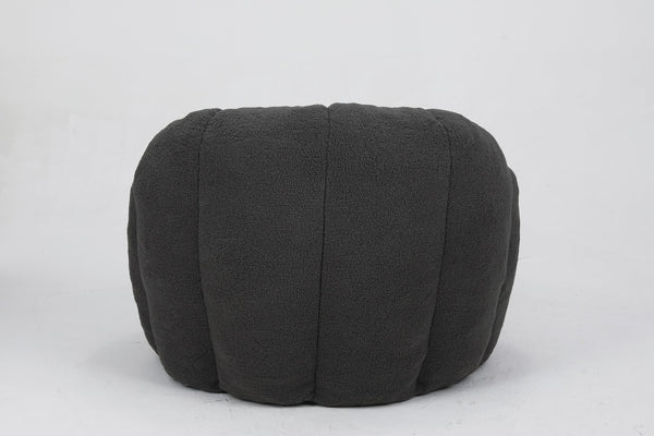English Elm Sofa Bean Bag Chair Faux Fur Memory Foam Oversized Lounge Seat for Game Bedroom Dark Gray W2200P239877
