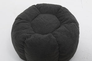 English Elm Sofa Bean Bag Chair Faux Fur Memory Foam Oversized Lounge Seat for Game Bedroom Dark Gray W2200P239877