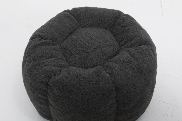 English Elm Sofa Bean Bag Chair Faux Fur Memory Foam Oversized Lounge Seat for Game Bedroom Dark Gray W2200P239877