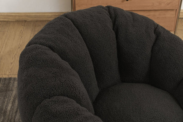 English Elm Sofa Bean Bag Chair Faux Fur Memory Foam Oversized Lounge Seat for Game Bedroom Dark Gray W2200P239877