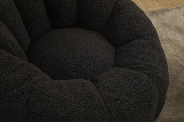 English Elm Sofa Bean Bag Chair Faux Fur Memory Foam Oversized Lounge Seat for Game Bedroom Dark Gray W2200P239877