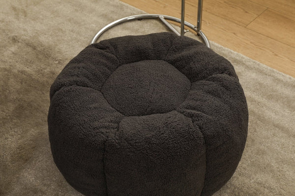 English Elm Sofa Bean Bag Chair Faux Fur Memory Foam Oversized Lounge Seat for Game Bedroom Dark Gray W2200P239877