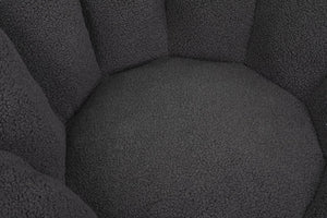 English Elm Sofa Bean Bag Chair Faux Fur Memory Foam Oversized Lounge Seat for Game Bedroom Dark Gray W2200P239877