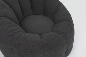 English Elm Sofa Bean Bag Chair Faux Fur Memory Foam Oversized Lounge Seat for Game Bedroom Dark Gray W2200P239877