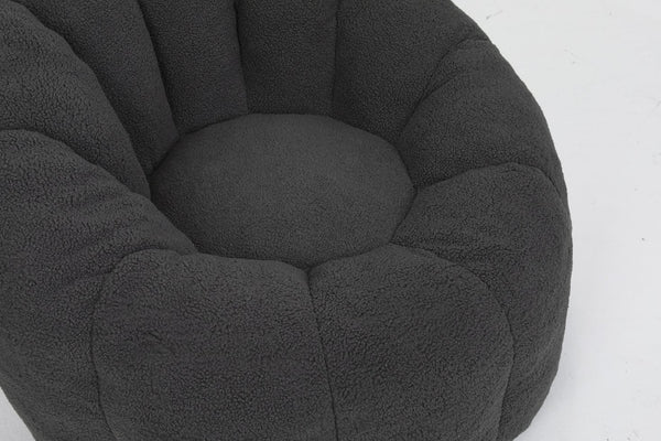 English Elm Sofa Bean Bag Chair Faux Fur Memory Foam Oversized Lounge Seat for Game Bedroom Dark Gray W2200P239877