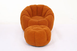 English Elm Sofa Bean Bag Chair Faux Fur Memory Foam Oversized Lounge Seat for Game Bedroom Yellow W2200P302151