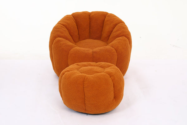 English Elm Sofa Bean Bag Chair Faux Fur Memory Foam Oversized Lounge Seat for Game Bedroom Yellow W2200P302151