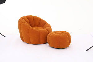 English Elm Sofa Bean Bag Chair Faux Fur Memory Foam Oversized Lounge Seat for Game Bedroom Yellow W2200P302151