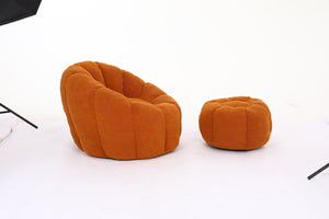 English Elm Sofa Bean Bag Chair Faux Fur Memory Foam Oversized Lounge Seat for Game Bedroom Yellow W2200P302151