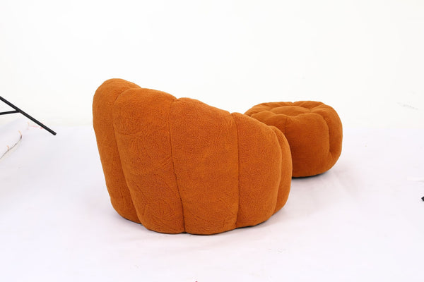 English Elm Sofa Bean Bag Chair Faux Fur Memory Foam Oversized Lounge Seat for Game Bedroom Yellow W2200P302151