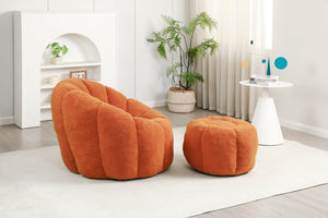 English Elm Sofa Bean Bag Chair Faux Fur Memory Foam Oversized Lounge Seat for Game Bedroom Yellow W2200P302151