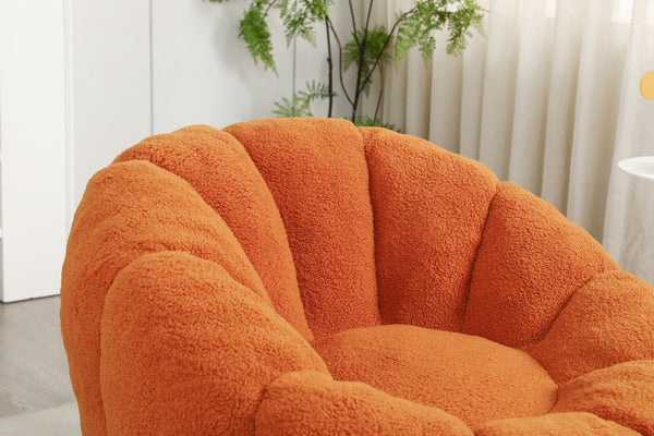 English Elm Sofa Bean Bag Chair Faux Fur Memory Foam Oversized Lounge Seat for Game Bedroom Yellow W2200P302151