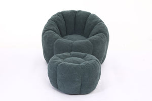 English Elm Sofa Bean Bag Chair Faux Fur Memory Foam Oversized Lounge Seat for Game Bedroom Green W2200P302155