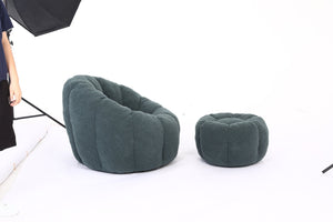 English Elm Sofa Bean Bag Chair Faux Fur Memory Foam Oversized Lounge Seat for Game Bedroom Green W2200P302155